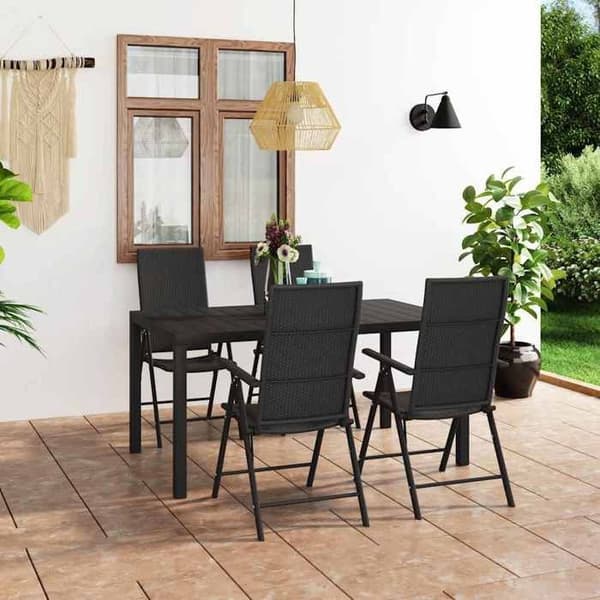 Maison Exclusive - Have spisebordssæt 5 dele sort Svart