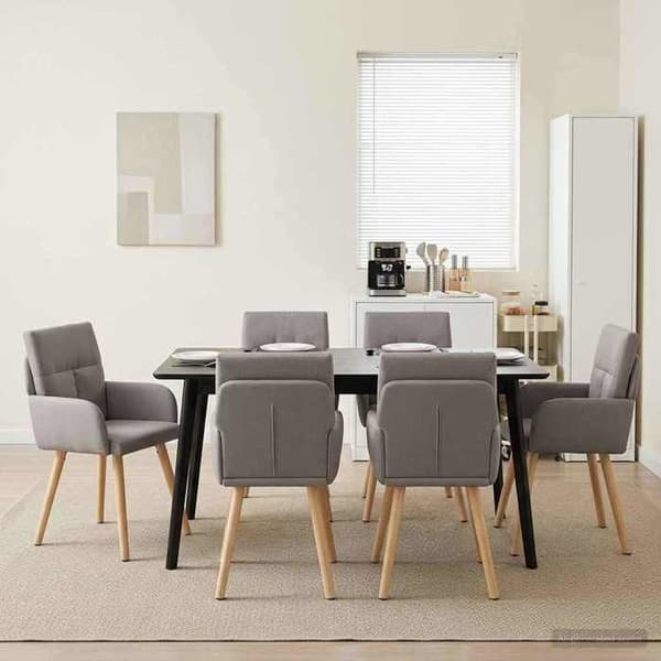 Maison Exclusive - Matstolar 6 st Tyg Taupe 60 x 56 x 93 cm Mol