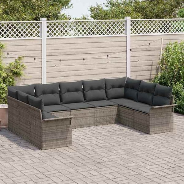 Maison Exclusive - 9 stk. have-sofa sæt i grå polyrotin