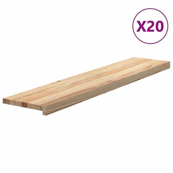 Maison Exclusive - Trappe trin 20 stk ubehandlet massiv egetræ
