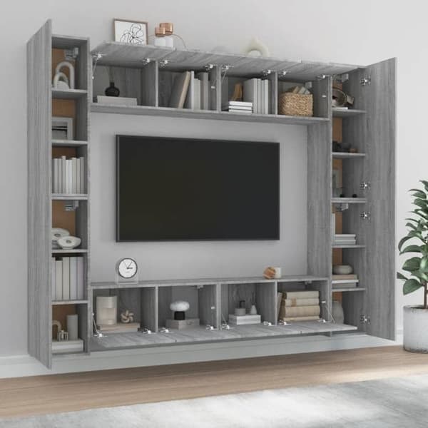 Maison Exclusive - 8 dele TV-møbel sæt Sonoma grå Ingeniørtræ