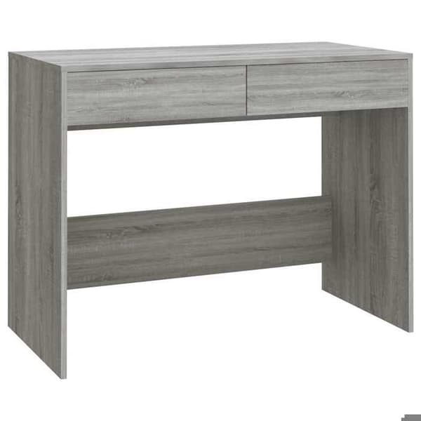 Kontor - EKSKLUSIVT HUS - Sonoma grå - 2 skuffer - Spånplader - 101x50x76,5 cm Sonoma grå