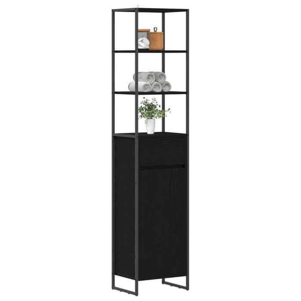 Maison Exclusive - Badeværelsesskab Sort eg 40 x 30 x 180 cm