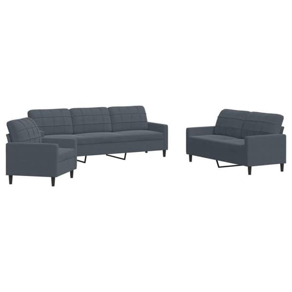 Maison Exclusive - Sæt af 3 sofaer med puder Mørkegrå Velour