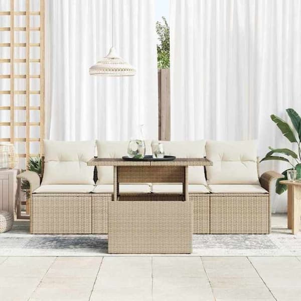 Maison Exclusive - 5 osan beige puutarhakalustesarja beige