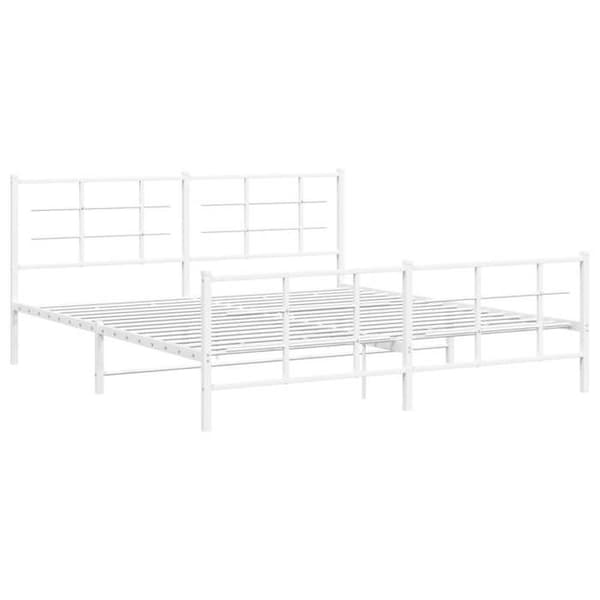 Sengestel - EKSKLUSIV HUS - 183 x 213 cm - Stål - Hvid - Lamelseng Vit
