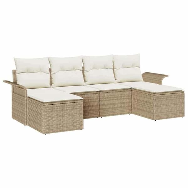 Trädgårdsmöbelset - EXKLUSIV HEM - Modulär - 6 delar - Beige - UV-beständig polyrotin beige
