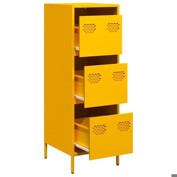 Maison Exclusive - Buffet høj gul sennep 39x35x103,5 cm stål