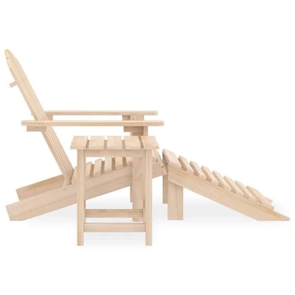 Maison Exclusive - Adirondack trädgårdsstol med fotstöd och granbord