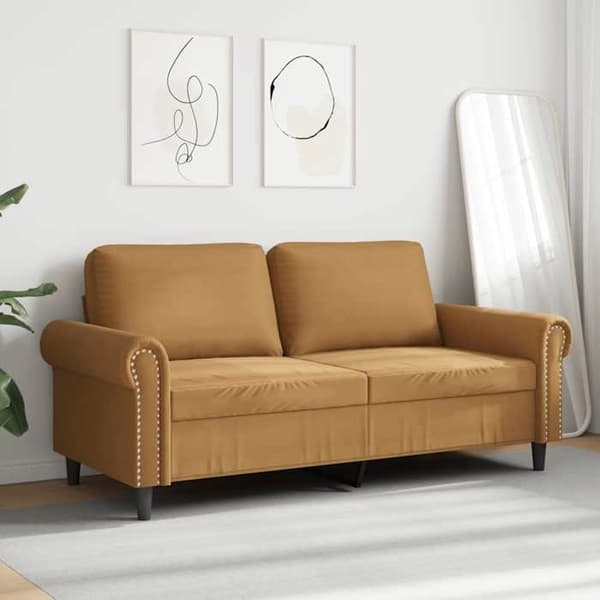 Maison Exclusive - Soffa 2-sits Brun 140 cm Sammet brun
