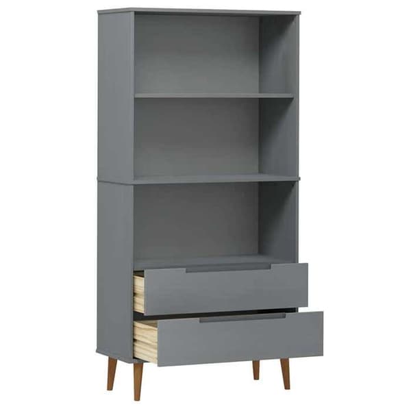 Maison Exclusive - Bibliothèque MOLDE Harmaa 85x35x170,5 cm Massiivipuu mänty Grå