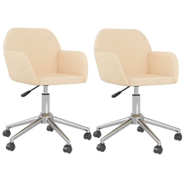 Maison Exclusive - Snurrande matstolar set om 2 Creme Tyg