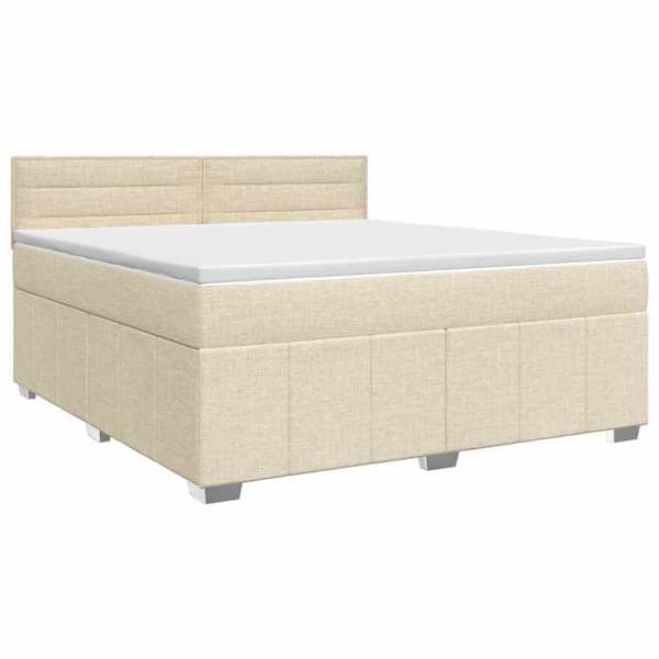 Maison Exclusive - Boxspring säng med madrass Crème 140 x 200 cm Tyg