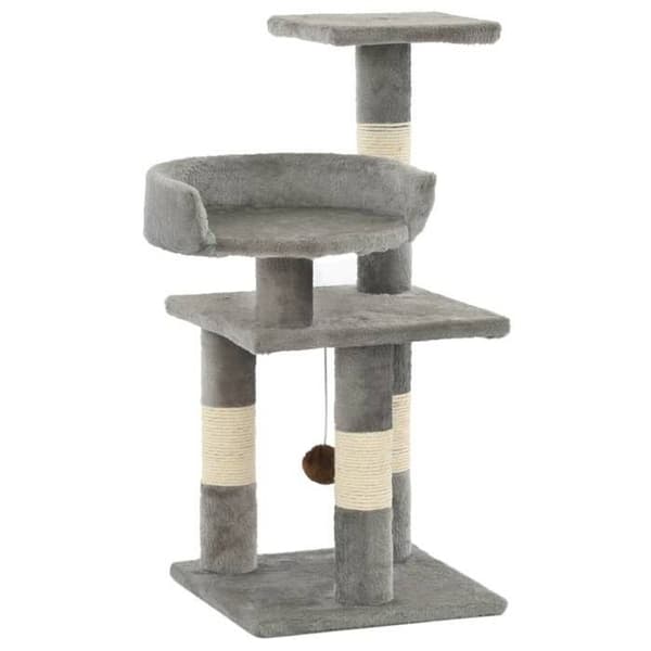 Maison Exclusive - Kattträd med sisal klöstrumpor 65 cm Grå grå