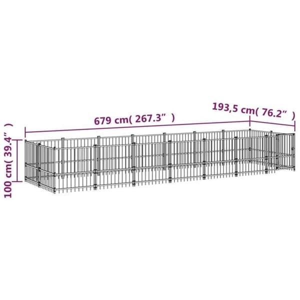 Maison Exclusive - Ulkoilma koirankoppi Teräs 13,14 m²