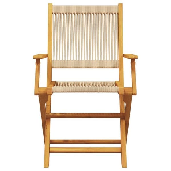 Maison Exclusive - Fällbara stolar 8 delar Beige Massivt Akaciaträ beige
