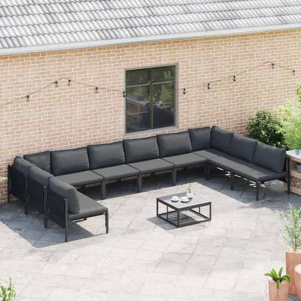 Maison Exclusive - 11 osan musta terassikalustesarja