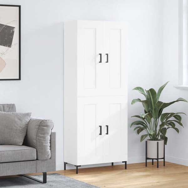 Maison Exclusive - Buffé hög Vit 69,5x34x180 cm Ingenjörsträ Vit