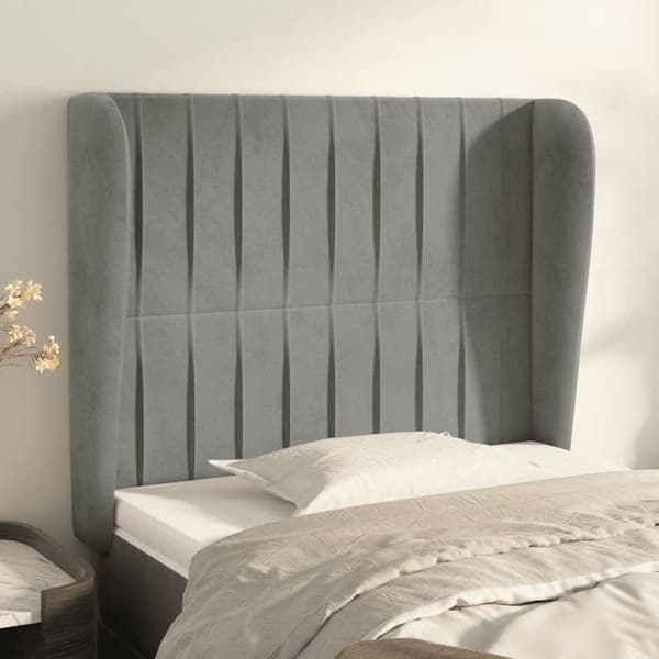 Maison Exclusive - Pääty, jossa korvat, Vaaleanharmaa 93x23x118/128 cm Sametti ljusgrått