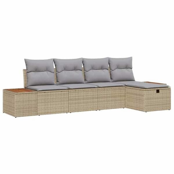 Trädgårdsmöbelset - EXKLUSIV HEM - 6 delar - Beige - Polyrotting - Modulär beige