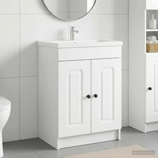 Maison Exclusive - Badrumsskåp under disk, Vit 56 x 37,5 x 81 cm Vit
