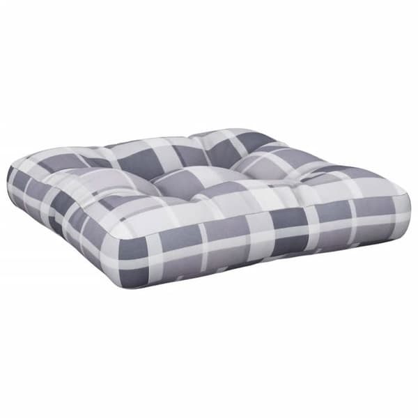 Maison Exclusive - Kudde av pallgrå rutor 58x58x10 cm tyg