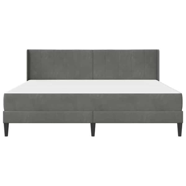 Maison Exclusive - Sängram med madrass Mörkgrå 180 x 200 cm Sammet
