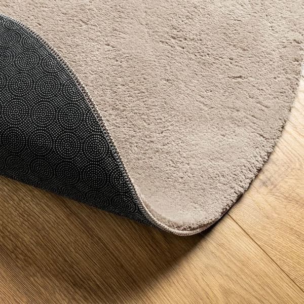Maison Exclusive - HUARTE tæppe med bløde korte hår og vaskbart sand Ø 80 cm Sand