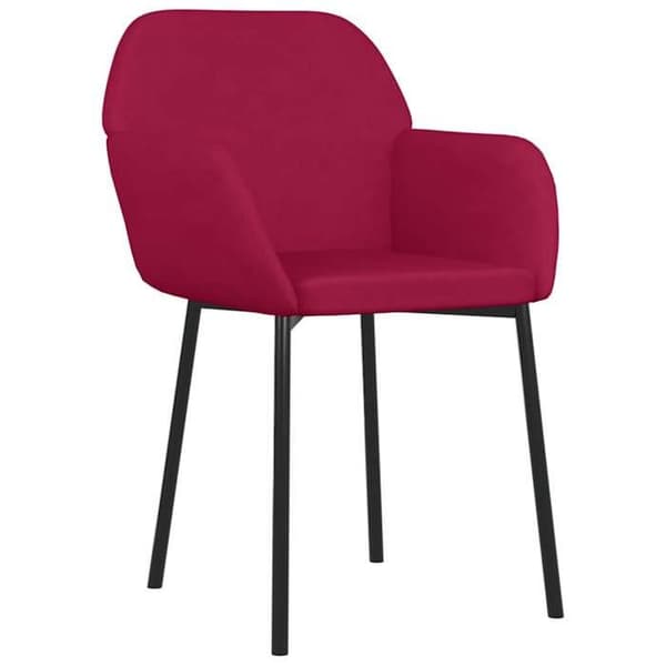 Maison Exclusive - Matstolar set om 2 Röd vinröd Sammet