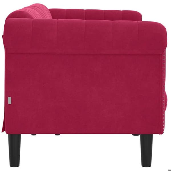 Maison Exclusive - Soffa 3-sits röd vinröd sammet