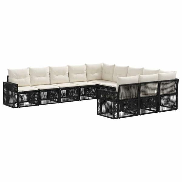 Maison Exclusive - 11 dele have sofa sæt i sort og creme hvid