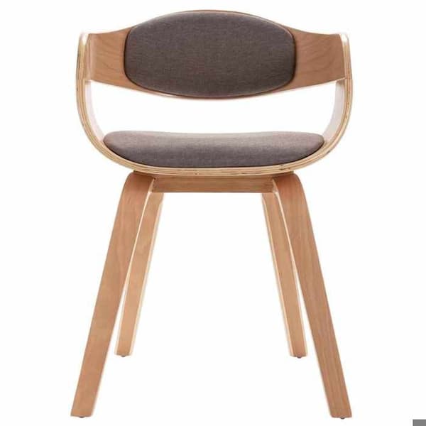 Maison Exclusive - Matstolar set om 2 böjd trä och taupe tyg Mol