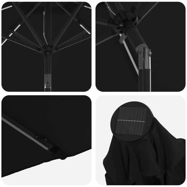 Exklusiv Maison - Trädgårdsparasol med LED-lampor och bas 2 x 3 m Polyester