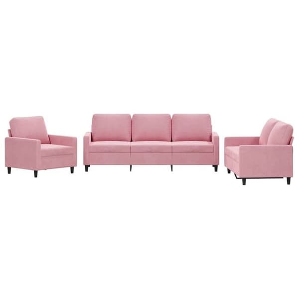 Maison Exclusive - Sæt af 3 sofaer med puder i rosa velour
