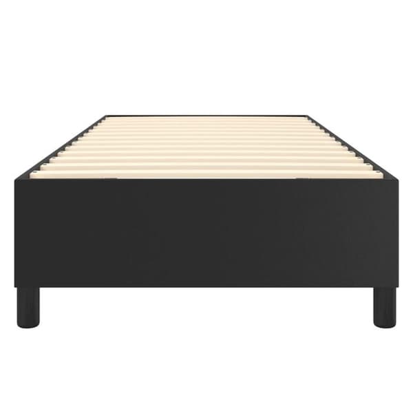 Sengestel - EKSKLUSIV HUS - 100x200 cm - Syntetisk læder sort - Lamelseng - Robuste ben Svart