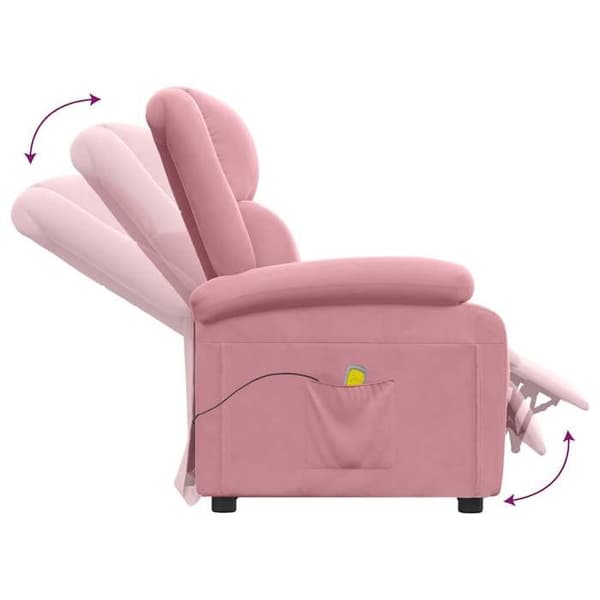 Maison Exclusive - Massagefåtölj i Rosa Sammet