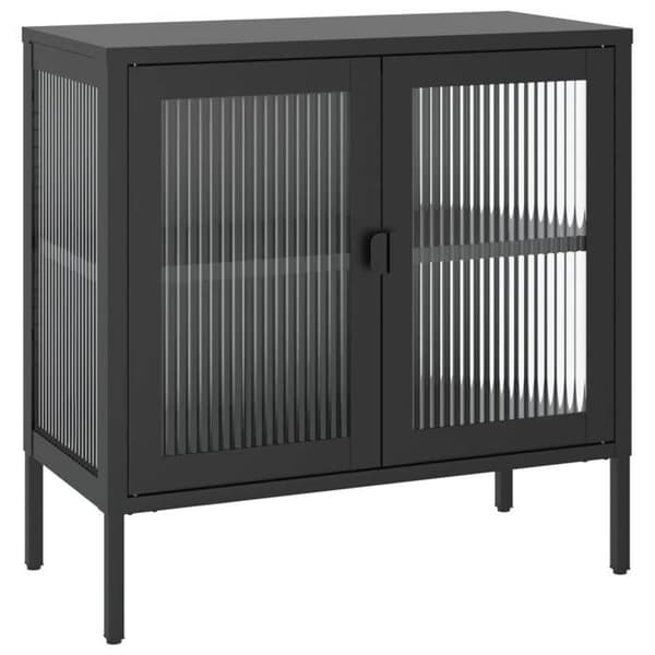 Maison Exclusive - Sort buffet 70x35x70 cm glas og stål