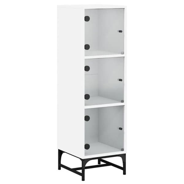 Maison Exclusive - Buffet med hvide glasdøre 35x37x120 cm Vit