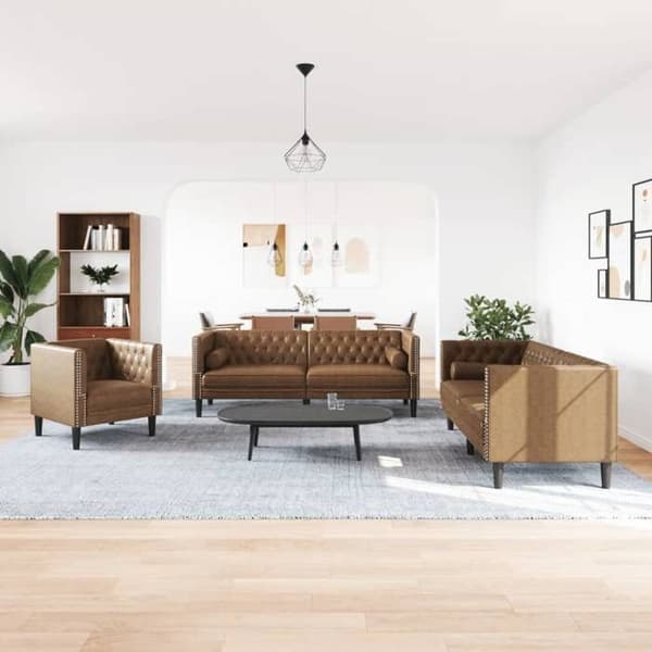 Maison Exclusive - Chesterfield sofa sæt med 3 stk. brune puder