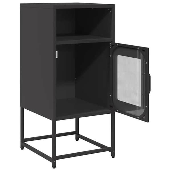 Maison Exclusive - Sort natbord 36x39x78 cm koldvalset stål