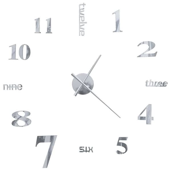 Vægur - EKSKLUSIV HUS - XXL 100 cm - Sølvfarvet - 3D-effekt - Blank finish Silver