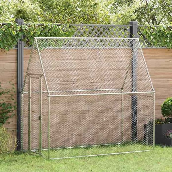 Maison Exclusive - Silverfärgad hönsgård 200x100x190 cm galvaniserat stål Silver