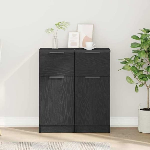 Maison Exclusive - Buffet 2 stk Sort eg 30 x 30 x 70 cm Ingeniørtræ
