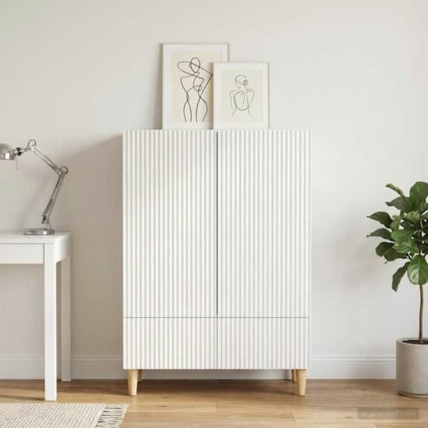 Maison Exclusive - Buffé Vit 66 x 34,5 x 95 cm Ingenjörsträ Vit