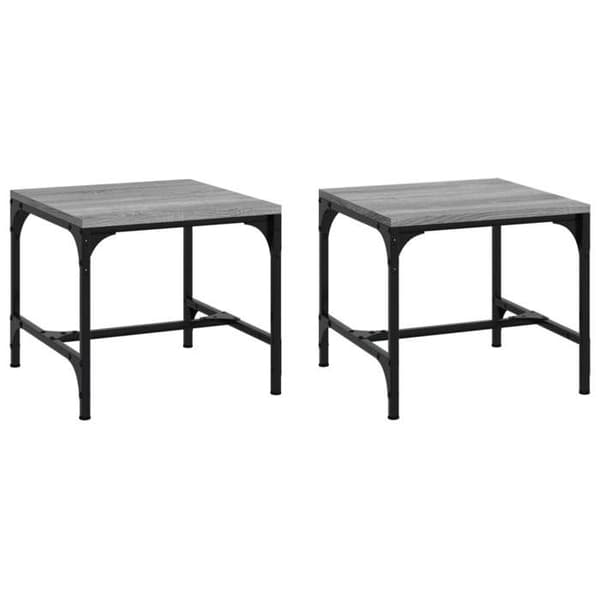 Maison Exclusive - 2 stk. sideborde Sonoma grå 40x40x35 cm Ingeniørtræ Sonoma grå