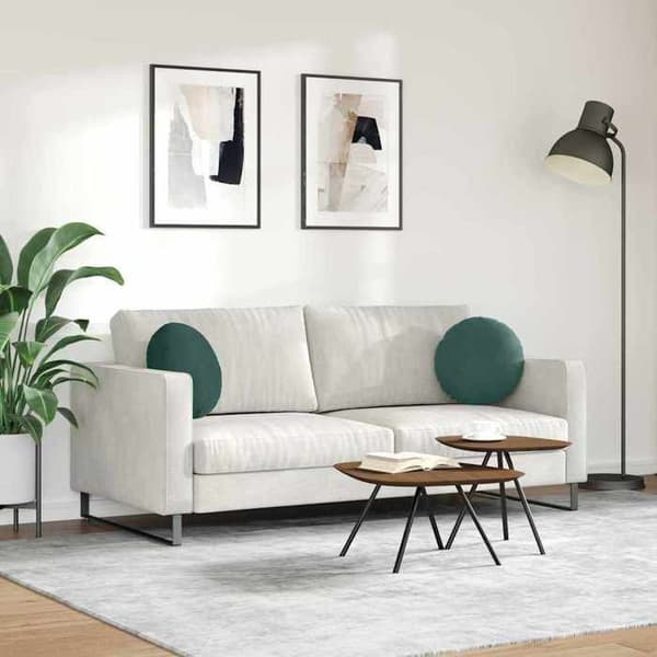 Istuinalusta - EXKLUSIIVINEN KOTI - Pyöreä Ø40 x 13 cm - Sametti - Polyesteritäyte - Irrotettava (2 kpl) Mörkgrön