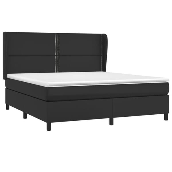 Maison Exclusive - Seng med lameller og madras Sort 180x200 cm Similæder
