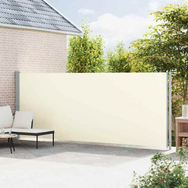 Maison Exclusive - Utdragbart sidotak för patio 180x614 cm Kräm