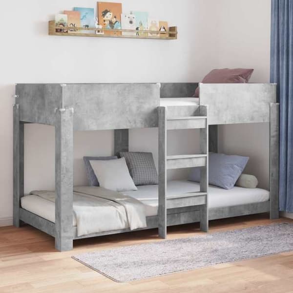 Maison Exclusive - Bunk säng för barn Grå betong 80 x 200 cm