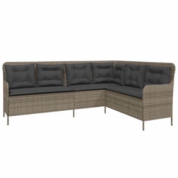 Maison Exclusive - Trädgårdsmöbler 2 delar med kuddar Grå Flätad resin